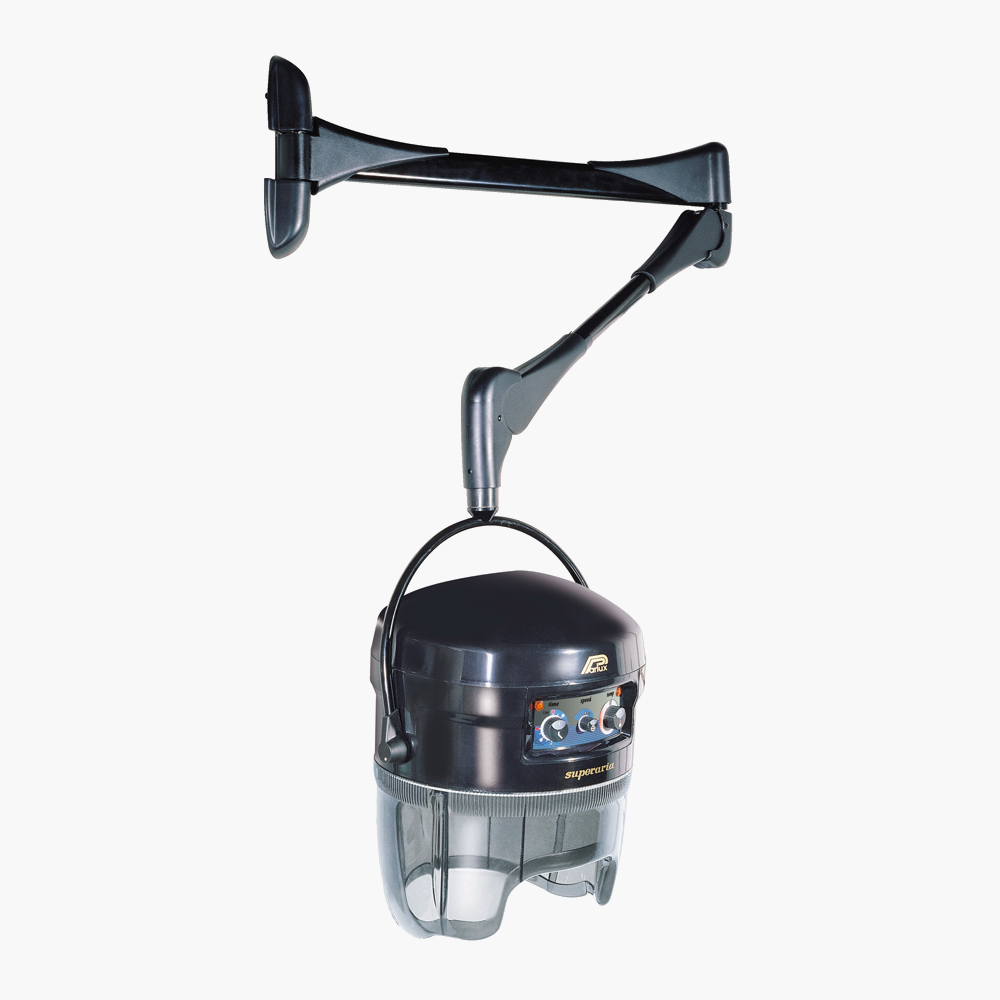 Casque sèche cheveux traditionnel noir sur bras Superaria Parlux