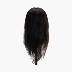 Tête d'apprentissage cheveux naturels couleur 1H, 30 cm Gabbiano