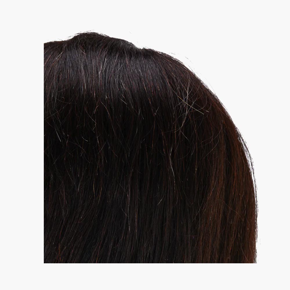 Tête d'apprentissage cheveux naturels couleur 1H, 30 cm Gabbiano