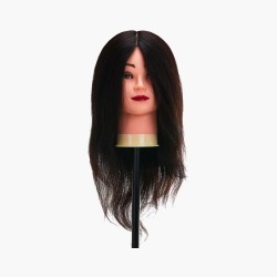 Tête d'apprentissage cheveux naturels couleur 1H, 30 cm Gabbiano