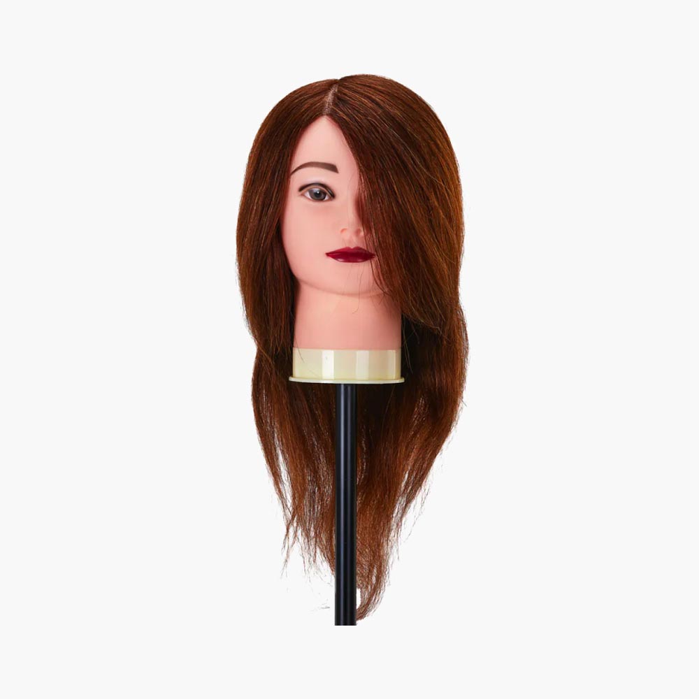 Tête d'apprentissage cheveux naturels couleur 4H, 30 cm Gabbiano