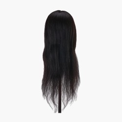 Tête d'apprentissage cheveux naturels couleur 1H, 42 cm Gabbiano