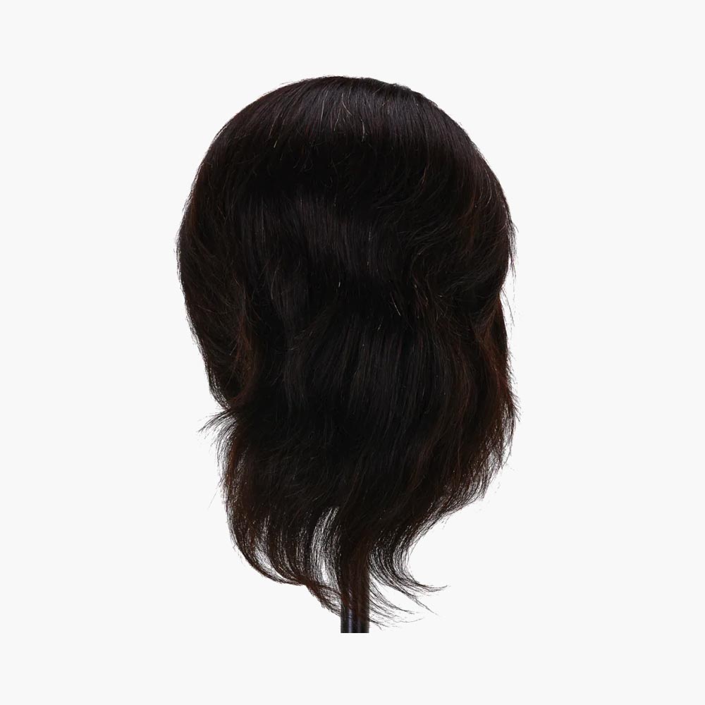 Tête d'apprentissage cheveux naturels couleur 1H, 20 cm Gabbiano