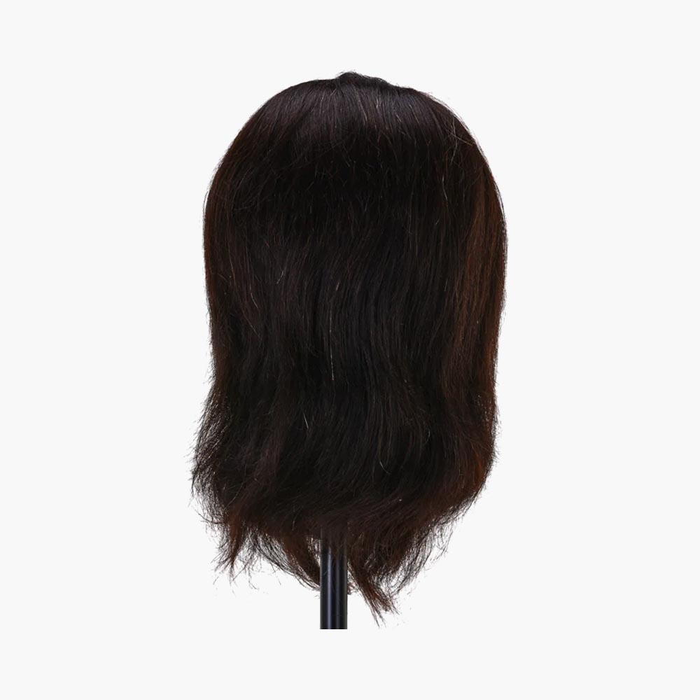 Tête d'apprentissage avec barbe cheveux naturels couleur 1H, 21 cm Gabbiano
