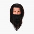 Tête d'apprentissage avec barbe cheveux naturels couleur 1H, 21 cm Gabbiano