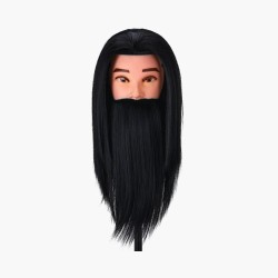 Tête d'apprentissage avec barbe cheveux synthétiques couleur 1H, 27 cm Gabbiano Tête d'apprentissage avec barbe cheveux synthétiques couleur 1H, 27 cm Gabbiano