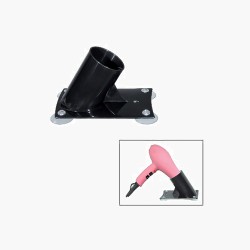 Support sèche cheveux noir avec ventouse Mezzo