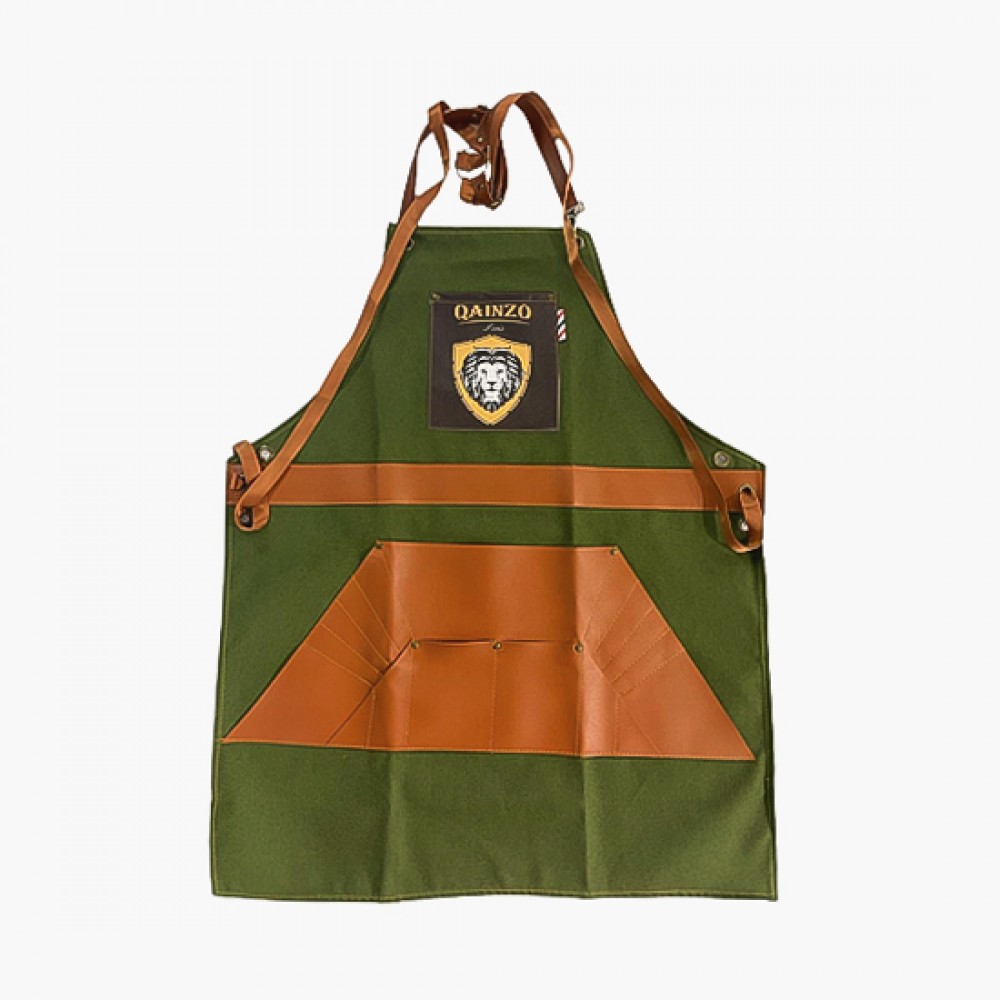 Tablier coiffure - barbier marron-vert Qainzo Tablier coiffure - barbier marron-vert Qainzo
