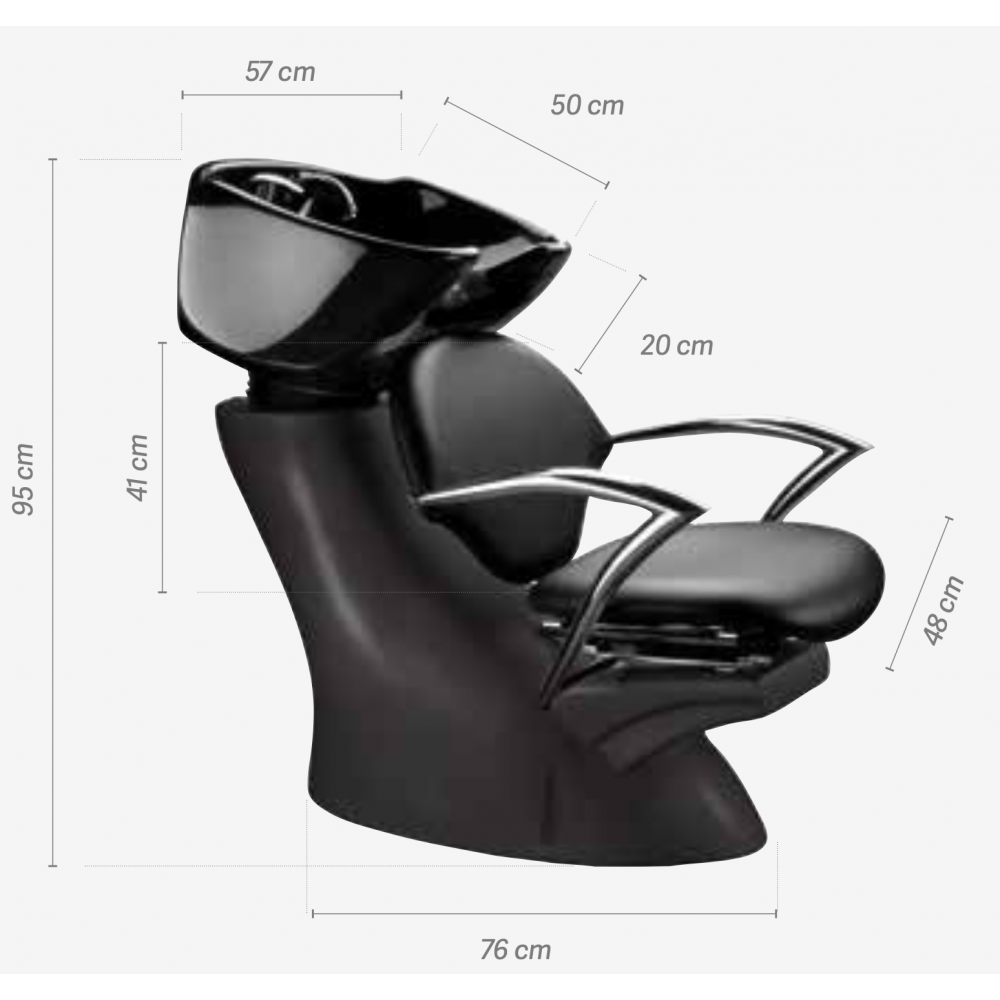 Bac à shampoing cuve noir Stil Eurostil