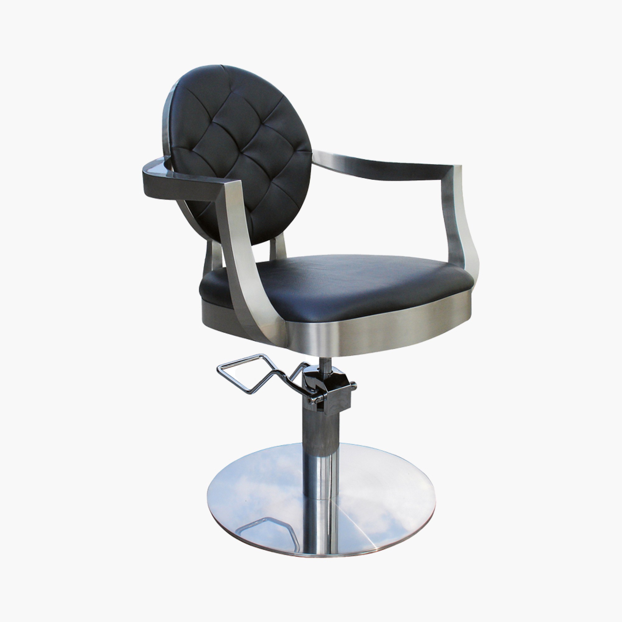 Lot De 2 Fauteuils De Coiffeur Années 80 – Blanc, Similicuir, Pivotants (occasion)