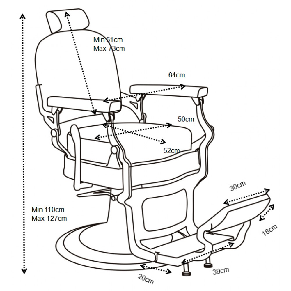 Fauteuil de barbier noir Springfield Eurostil