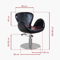 Fauteuil de coiffure noir Amsterdam Gabbiano
