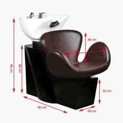 Bac à shampoing marron (cuve blanc) Amsterdam Gabbiano