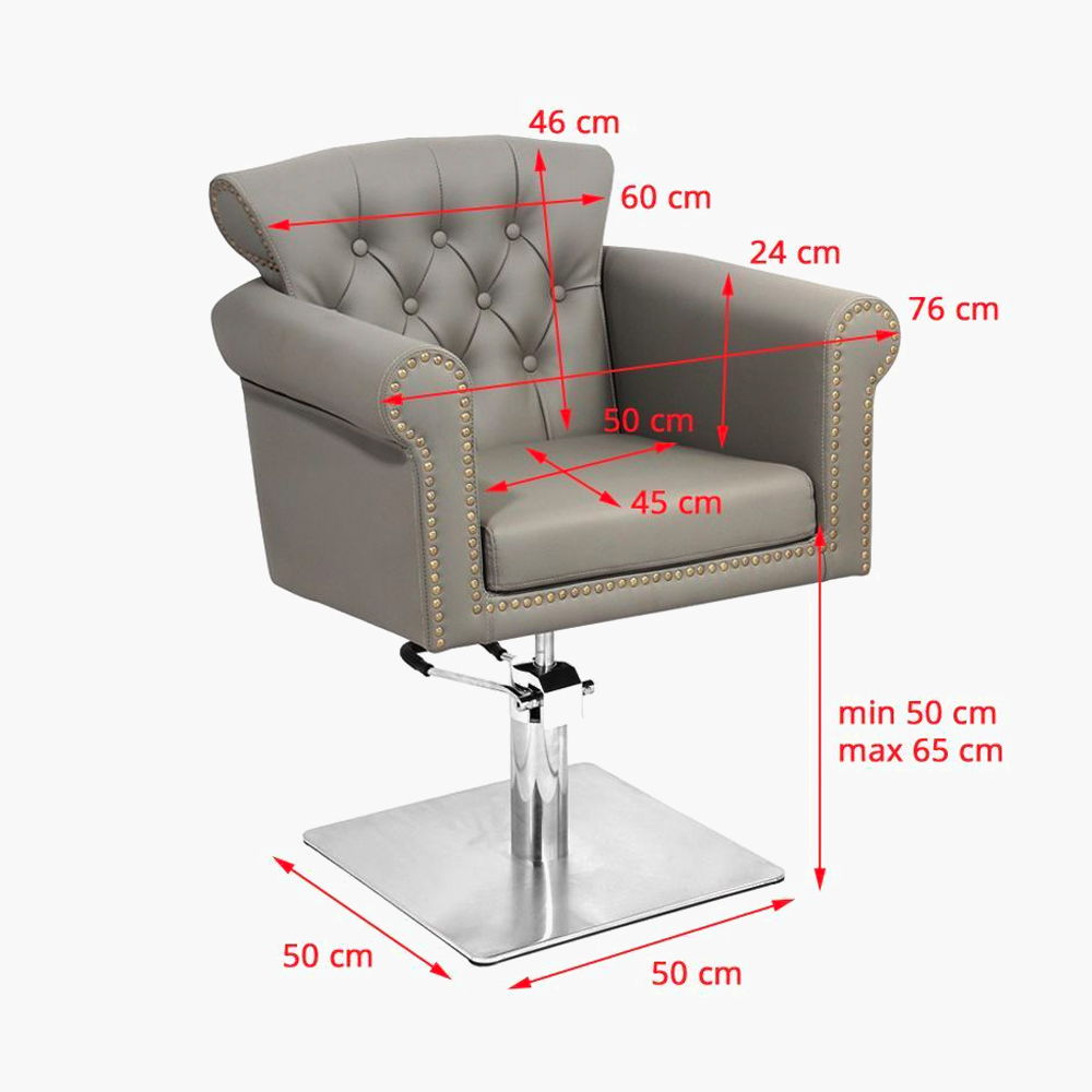 Fauteuil de coiffure gris Berlin Gabbiano Fauteuil de coiffure gris Berlin Gabbiano