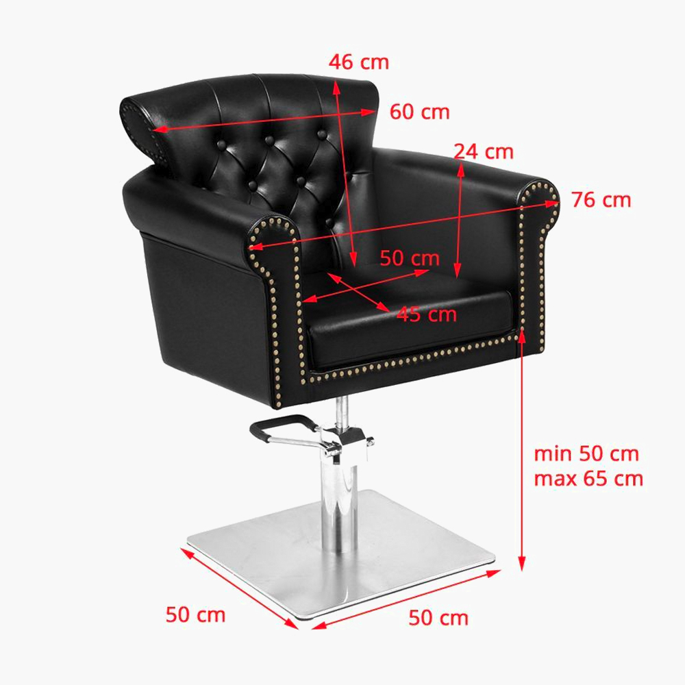 Fauteuil de coiffure noir Berlin Gabbiano Fauteuil de coiffure noir Berlin Gabbiano