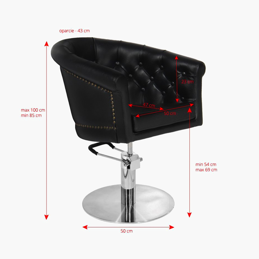 Fauteuil de coiffure noir London Gabbiano