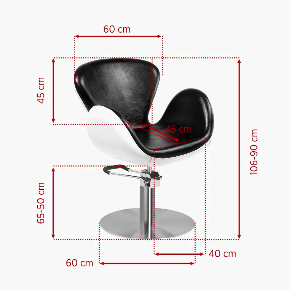 Fauteuil de coiffure noir-blanc Amsterdam Gabbiano Fauteuil de coiffure noir-blanc Amsterdam Gabbiano