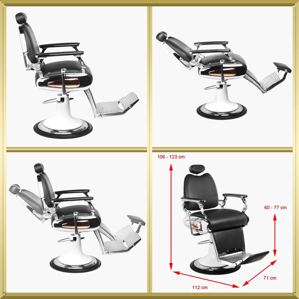 Fauteuil de barbier noir Moto Style Gabbiano