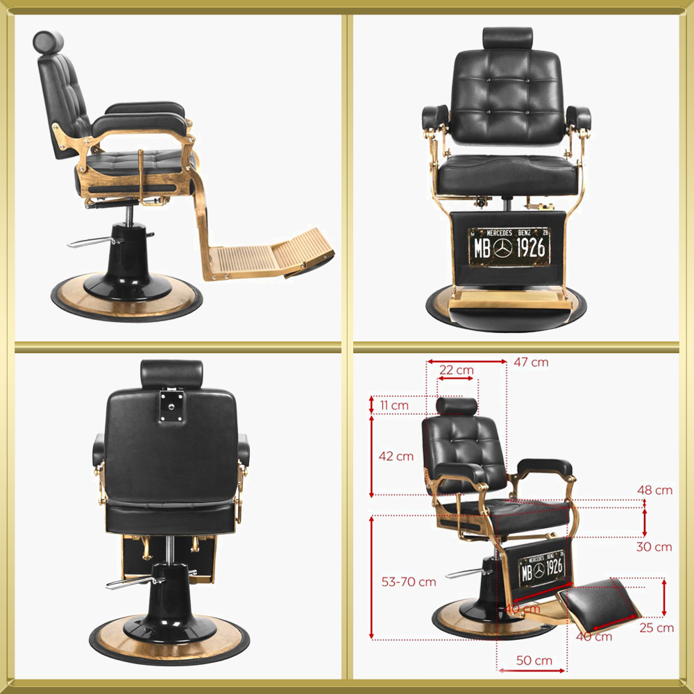 Fauteuil de barbier noir Boss HD Gabbiano