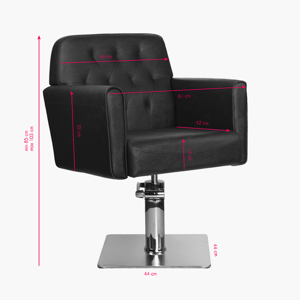 Fauteuil de coiffure noir Hamburg Gabbiano Fauteuil de coiffure noir Hamburg Gabbiano
