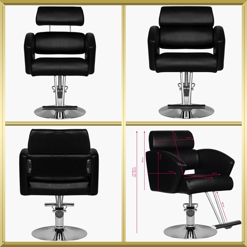 Fauteuil de coiffure noir HS02 Hair System