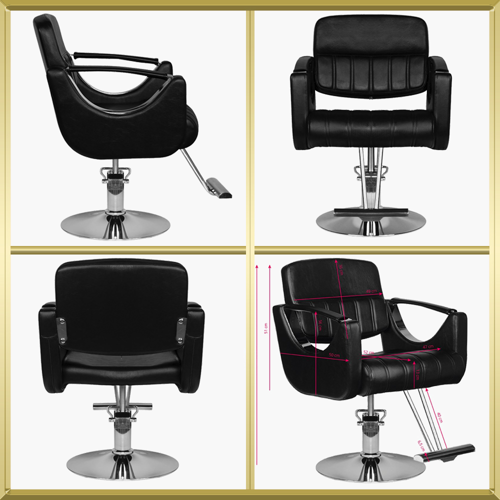 Fauteuil de coiffure noir HS52 Hair System