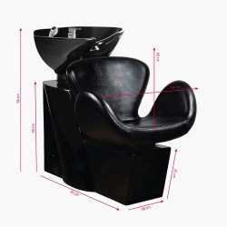 Bac à shampoing noir (cuve noir) Amsterdam Gabbiano