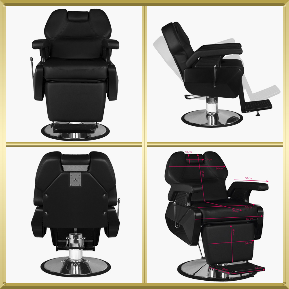 Fauteuil de barbier noir New York Hair System