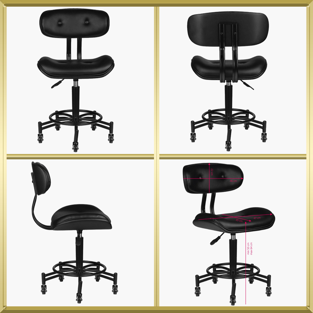 Tabouret de coiffure Noir Florence Gabbiano