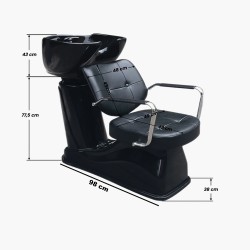 Bac à shampoing noir (cuve noir) Vigo Gabbiano