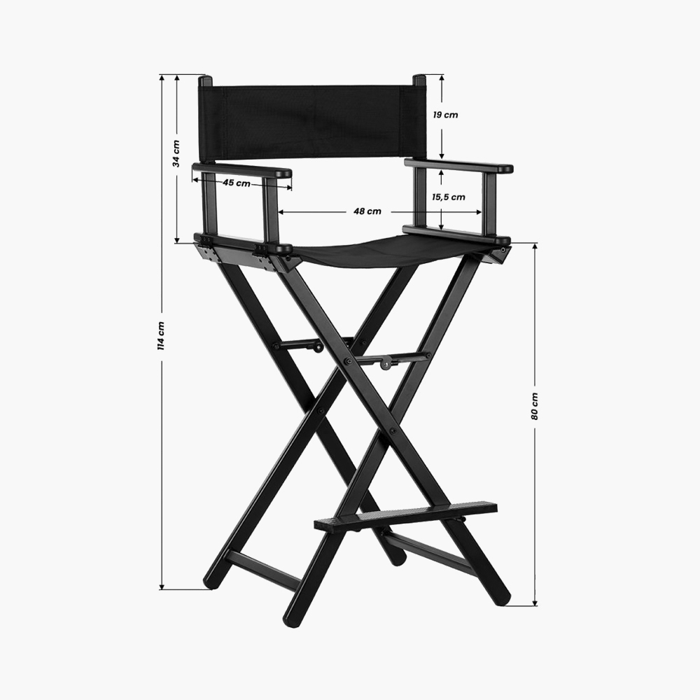 Chaise de maquillage aluminium Noir Qainzo Chaise de maquillage aluminium Noir Qainzo