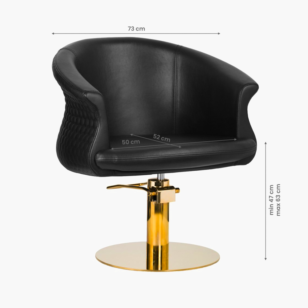 Fauteuil de coiffure noir-gold Wersal Gabbiano