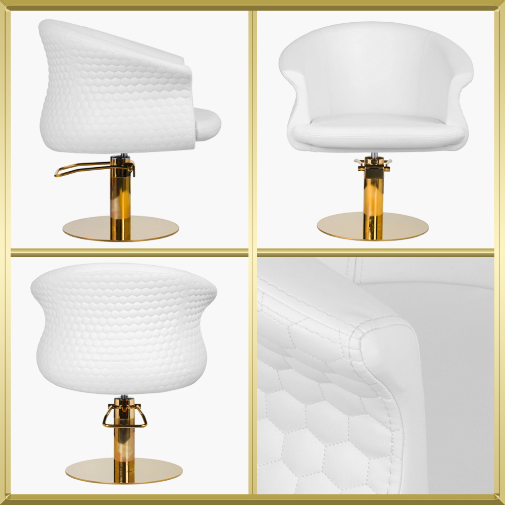 Fauteuil de coiffure blanc-gold Wersal Gabbiano