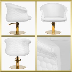 Fauteuil de coiffure blanc-gold Wersal Gabbiano