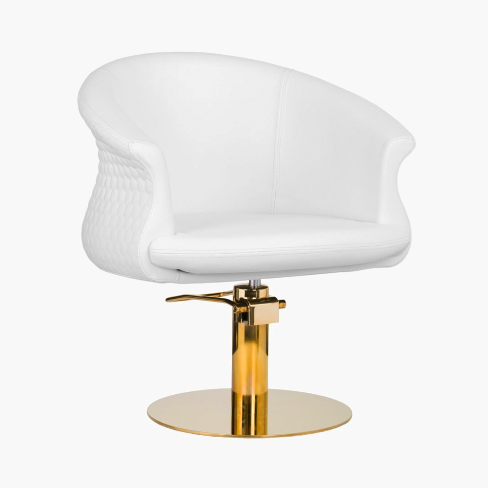 Fauteuil de coiffure blanc-gold Wersal Gabbiano