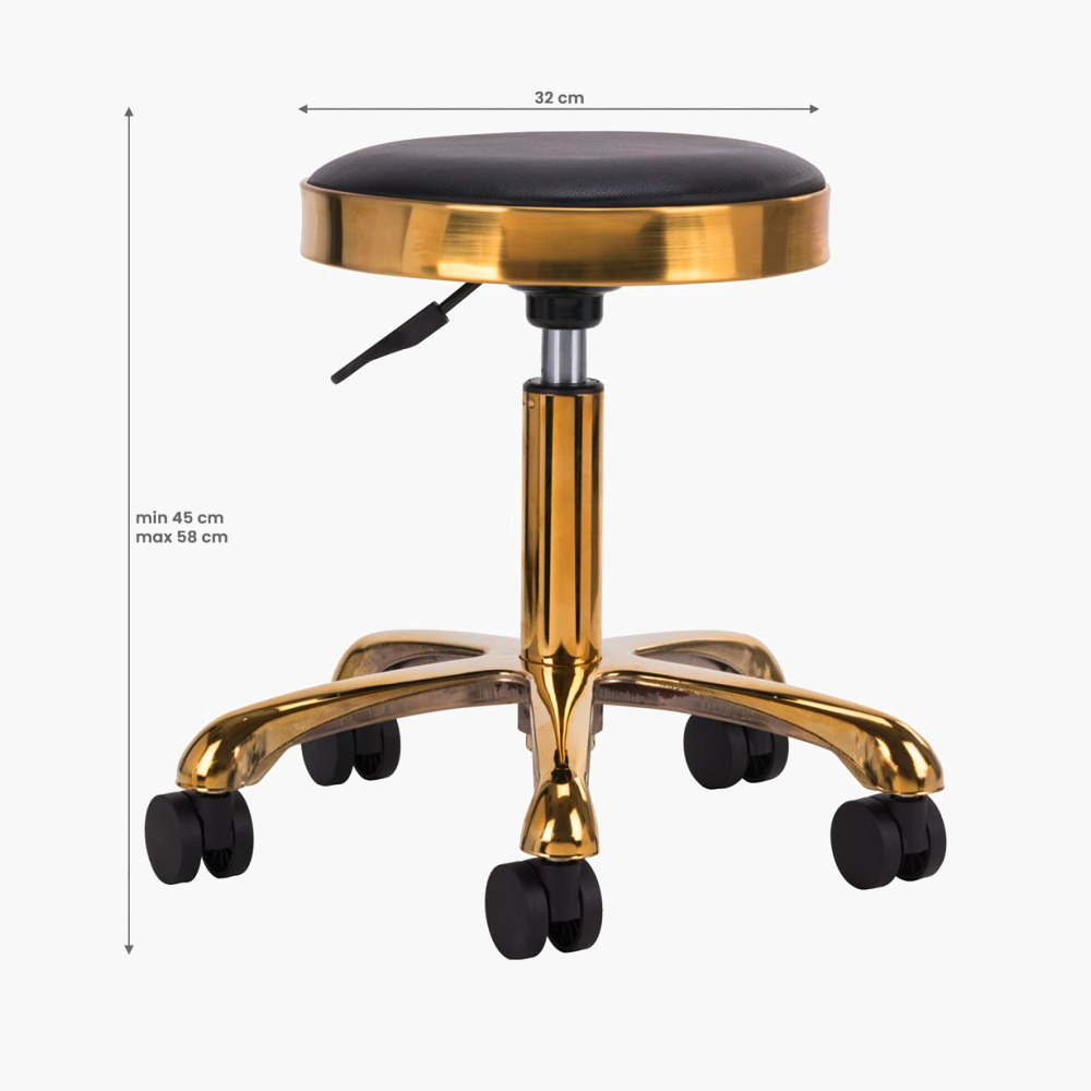 Tabouret de coiffure Noir-Gold M-1640 Qainzo