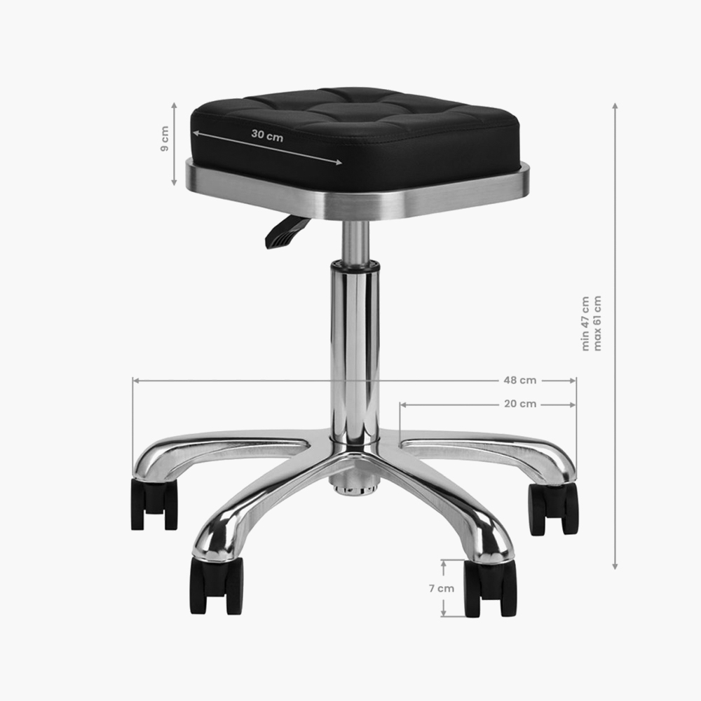 Tabouret de coiffure Noir-Silver M-1645 Qainzo