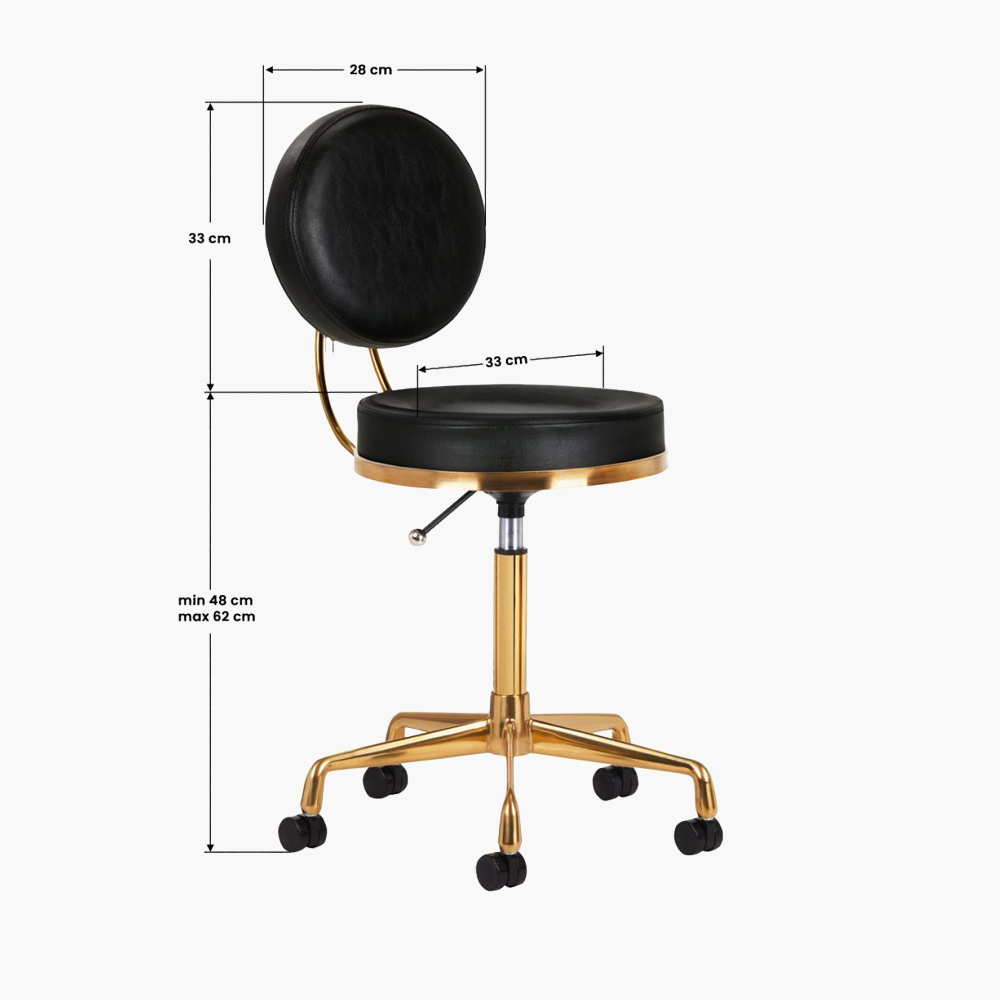 Tabouret de coiffure / cosmetique Noir-Gold H5 Qainzo Tabouret de coiffure / cosmetique Noir-Gold H5 Qainzo
