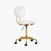 Tabouret de coiffure / cosmetique Blanc-Gold H5 Qainzo