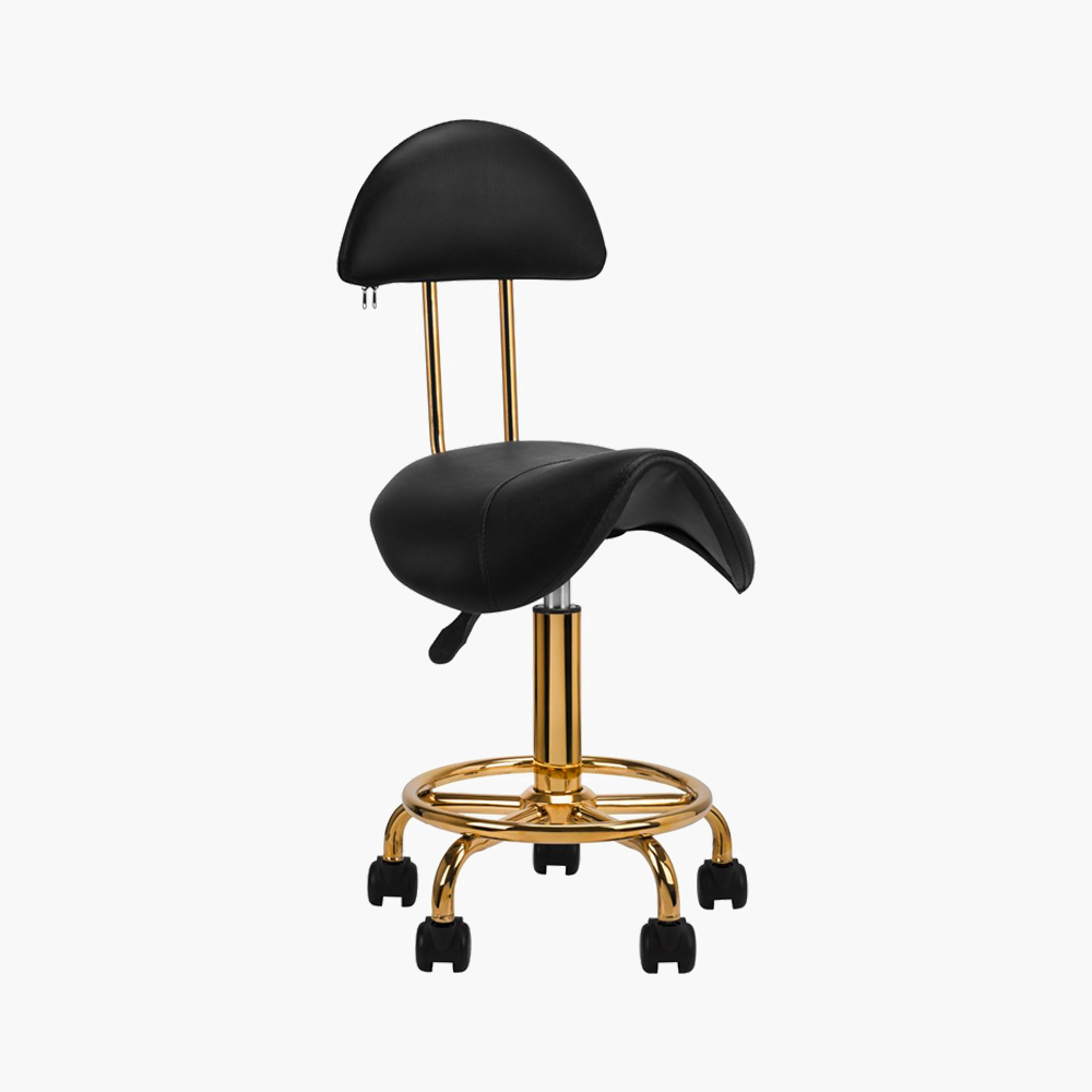 Tabouret de coiffure / cosmetique Noir-Gold 6001-G Qainzo