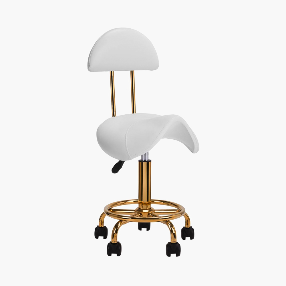 Tabouret de coiffure / cosmetique Blanc-Gold 6001-G Qainzo