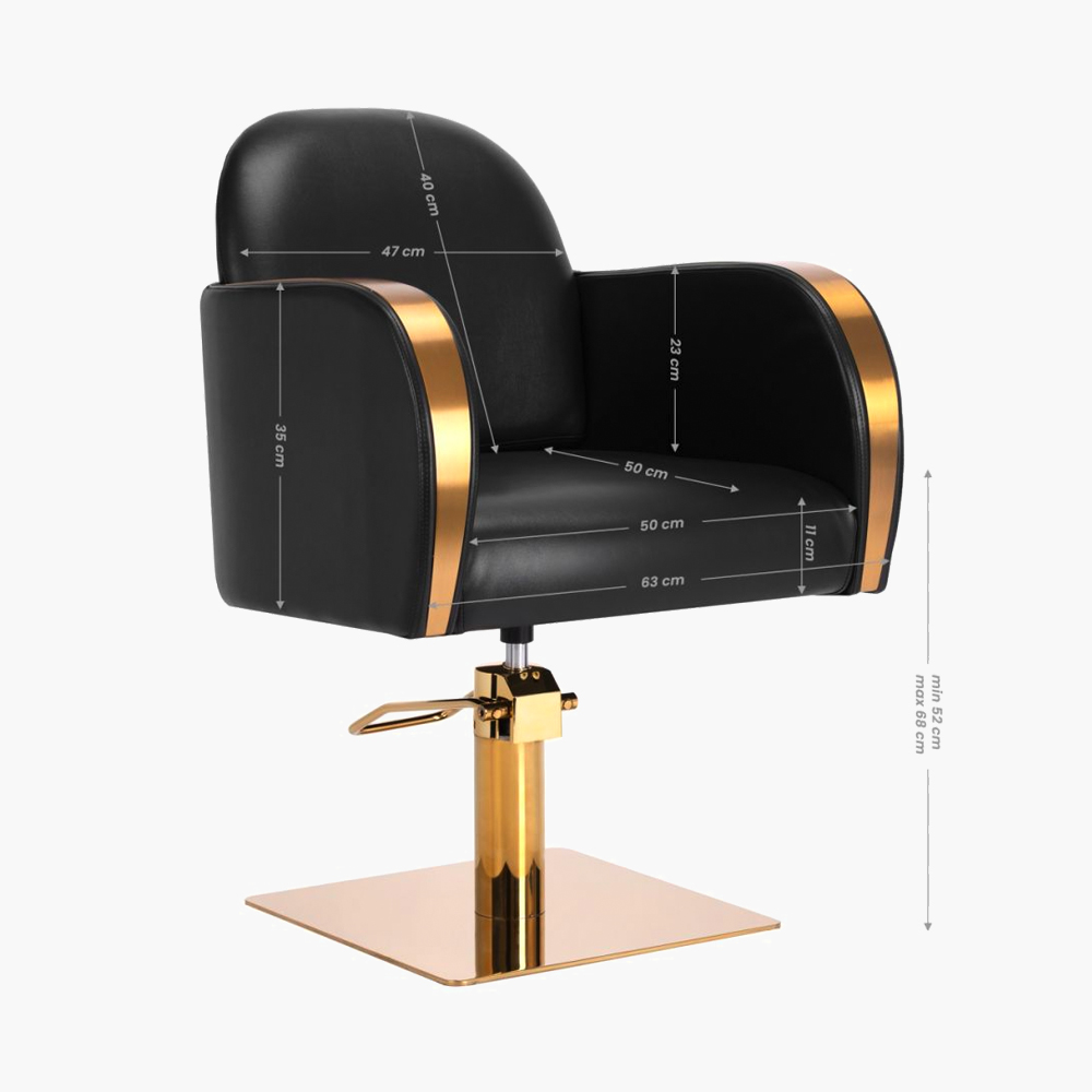 Fauteuil de coiffure noir-gold Malaga Gabbiano