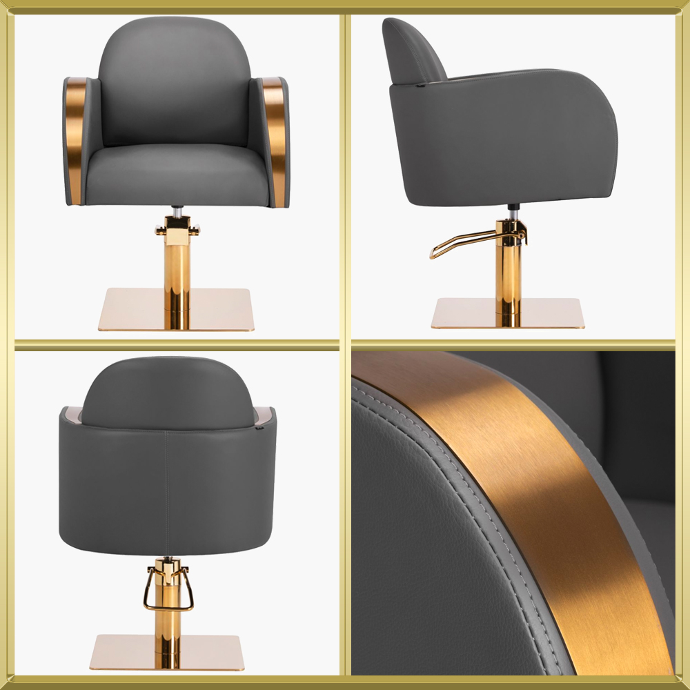 Fauteuil de coiffure gris-gold Malaga Gabbiano Fauteuil de coiffure gris-gold Malaga Gabbiano