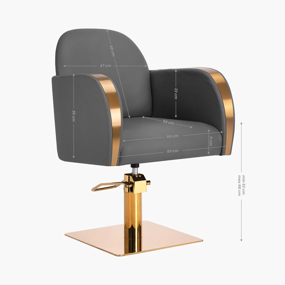 Fauteuil de coiffure gris-gold Malaga Gabbiano Fauteuil de coiffure gris-gold Malaga Gabbiano
