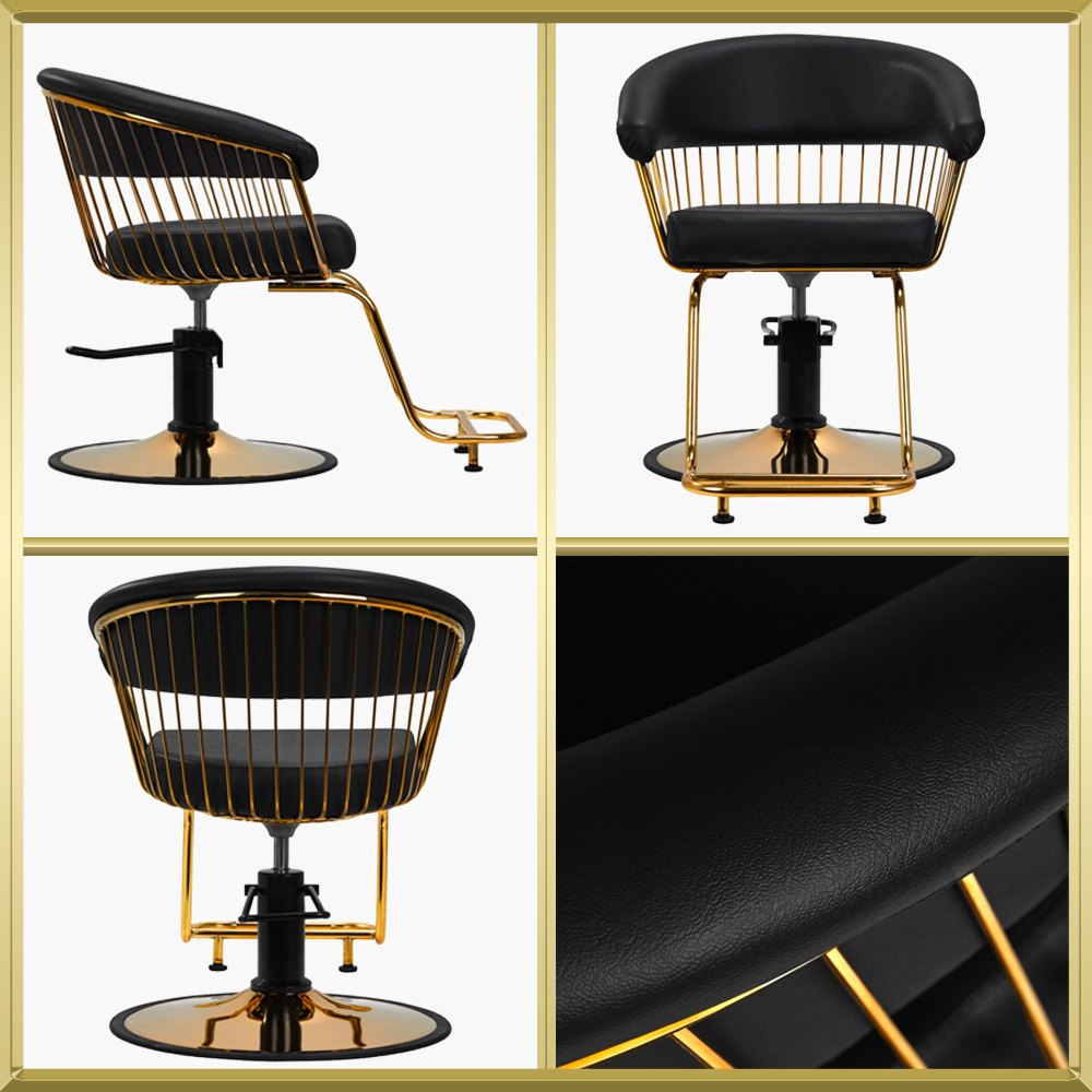 Fauteuil de coiffure noir-gold Lille-M Gabbiano