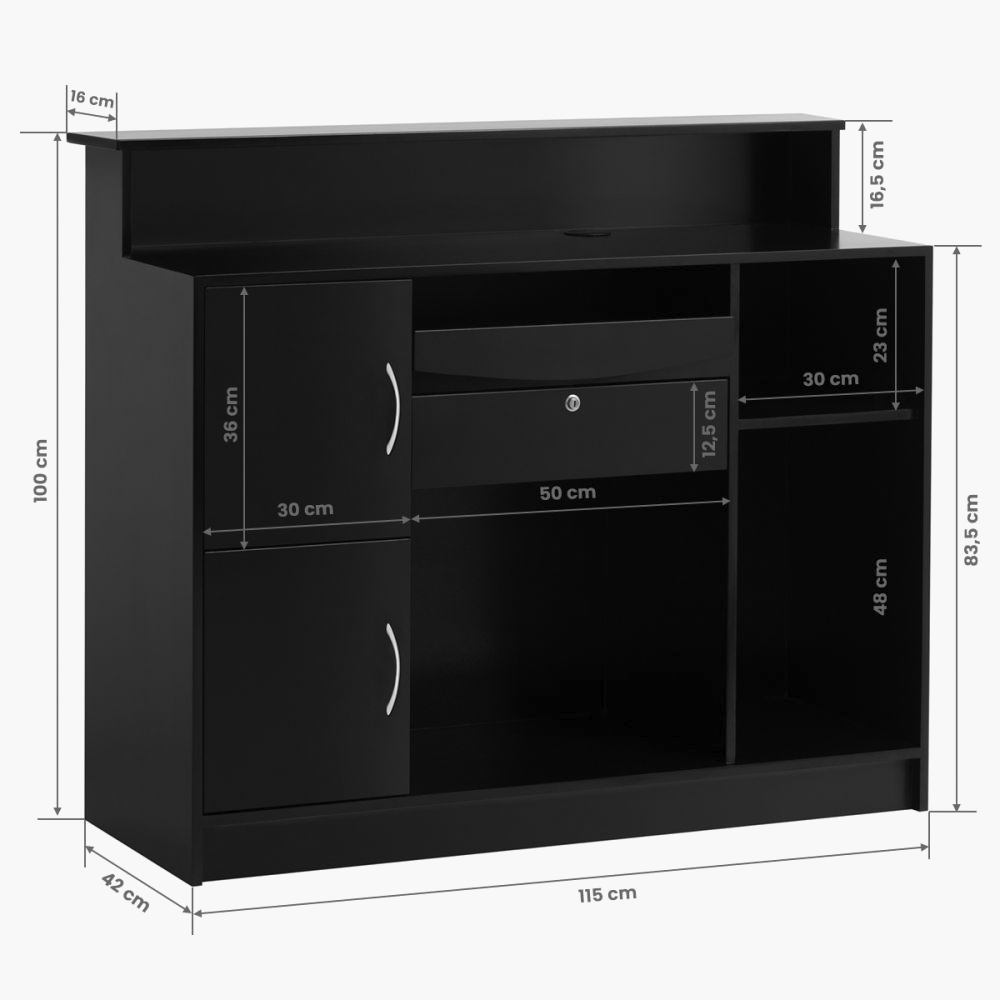 Meuble de caisse et réception noir-gold G26G Gabbiano Meuble de caisse et réception noir-gold G26G Gabbiano