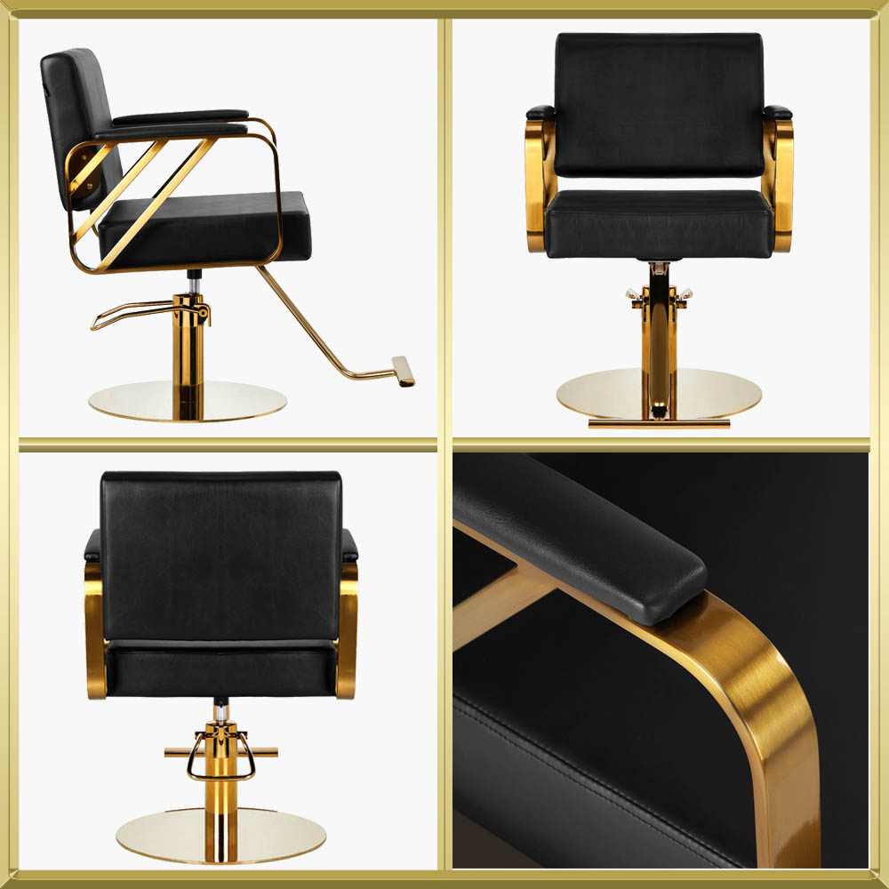 Fauteuil de coiffure noir-gold Genua Gabbiano Fauteuil de coiffure noir-gold Genua Gabbiano
