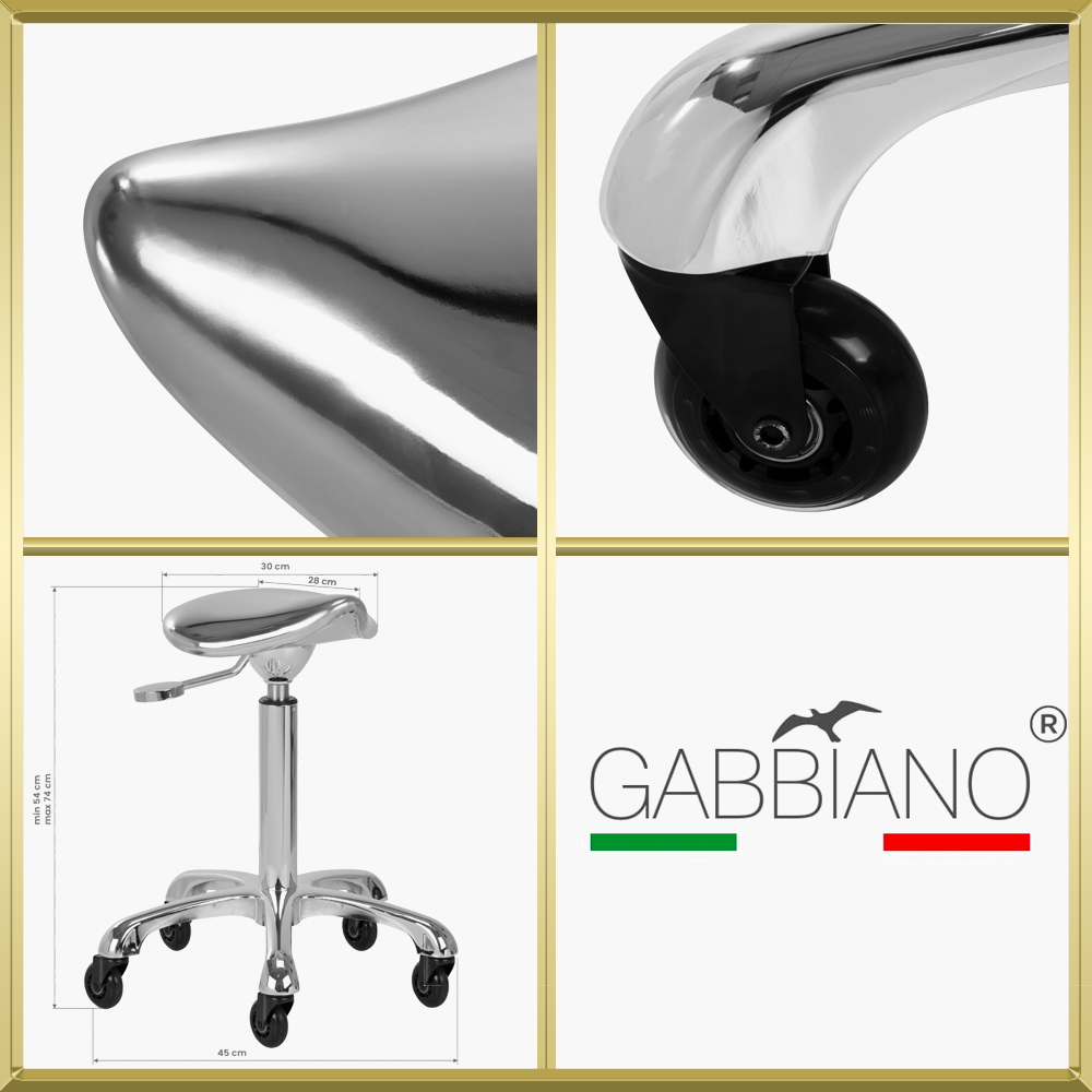 Tabouret de coiffure Silver Roll Speed Gabbiano