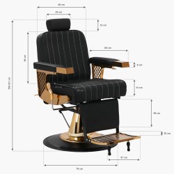 Fauteuil de barbier noir Marcus Gabbiano