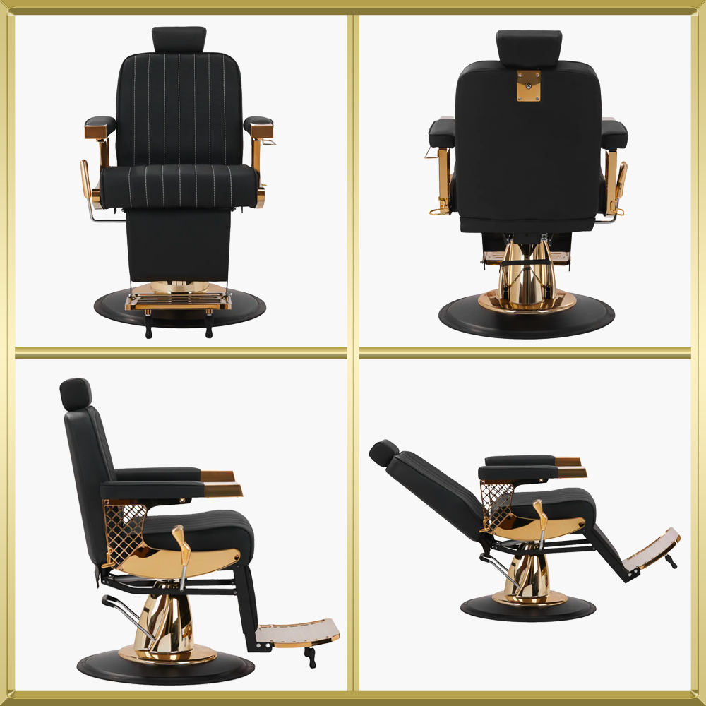 Fauteuil de barbier noir Marcus Gabbiano